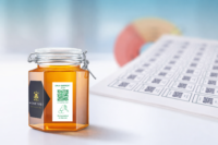 Honig im klaren Glasjar